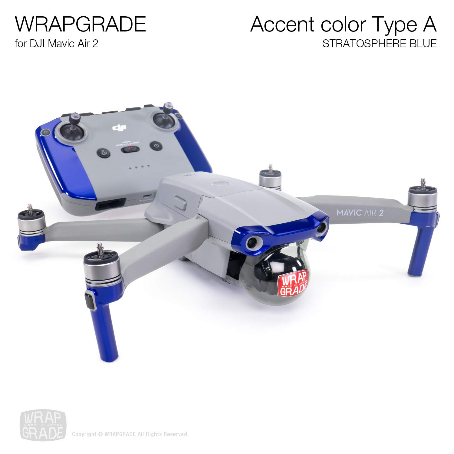 Premium DJI Mavic Air 2 Skin Wrap - Stratosphere Blue Accent | Protective Vinyl Decal for Drone Customization | Perfect for Outdoor Aerial Photography & Travel Adventures