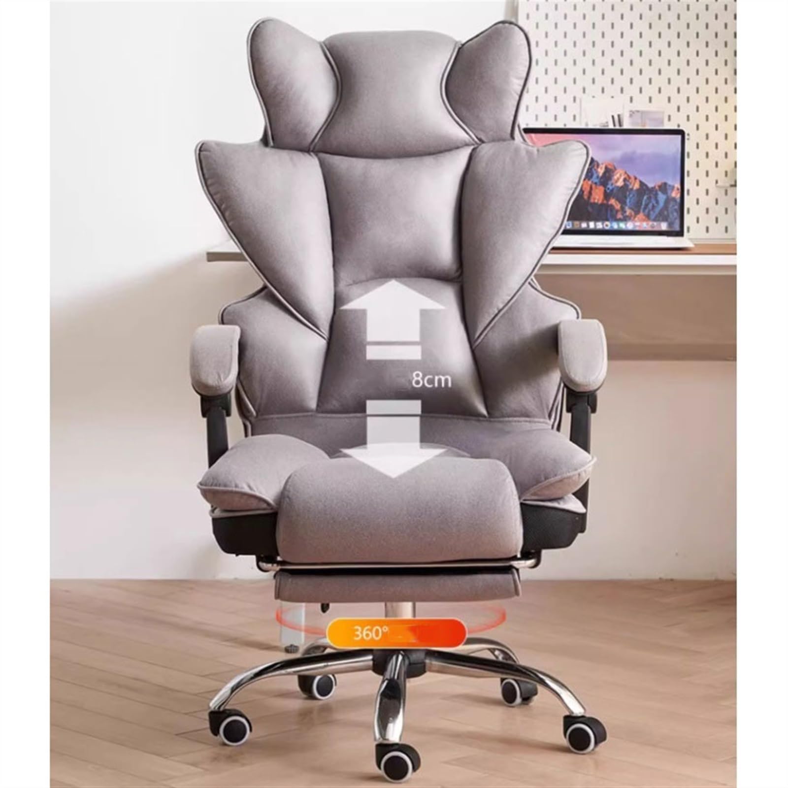 Ergonomic High Back Office Chair with Footrest - Adjustable Computer Desk Chair for Home & Business, Lumbar Support Executive Swivel Task Chair - Perfect for Long Hours of Work, Gaming, or Studying