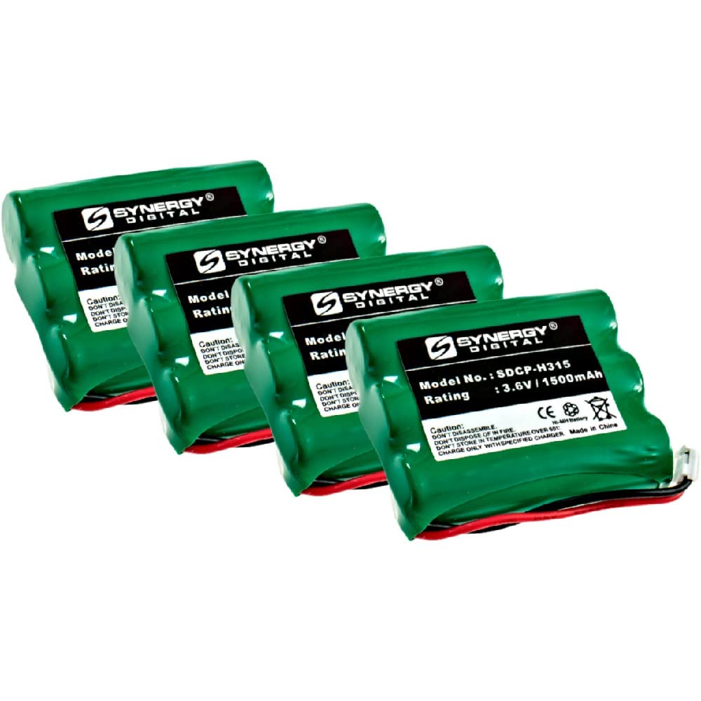 GE TL26506 Cordless Phone Battery Combo Pack - 4 x SDCP-H315 Replacement Batteries for Cordless Phones | Perfect for Home & Office Use