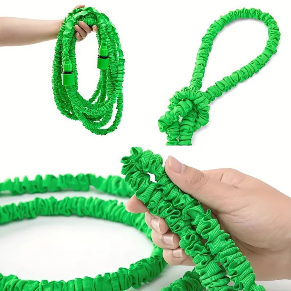 15m Anti-Kink Expandable Garden Hose - Flexible, Tangle-Free Water Hose with Adjustable Spray Nozzle - Perfect for Watering Plants, Washing Cars & Outdoor Cleaning