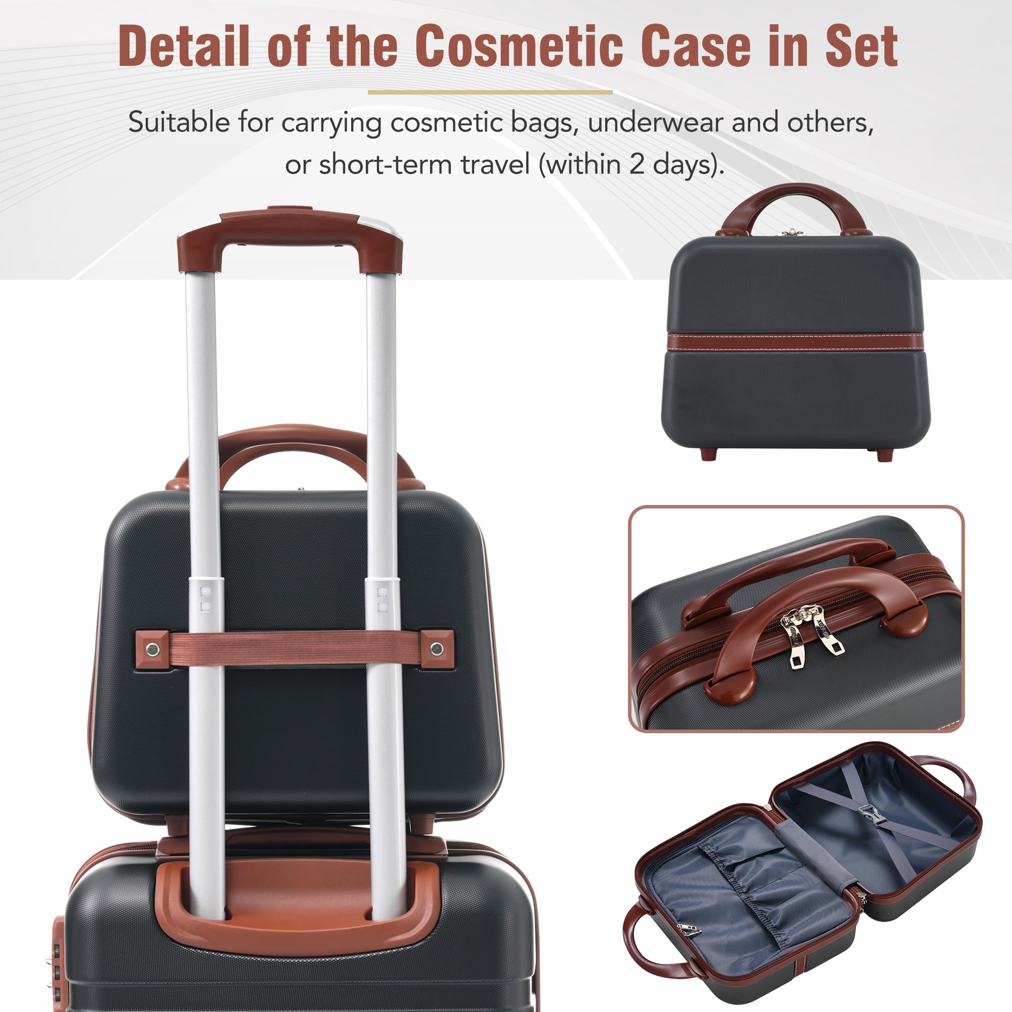 Merax 3-Piece Expandable Spinner Luggage Set with Cosmetic Case - 20