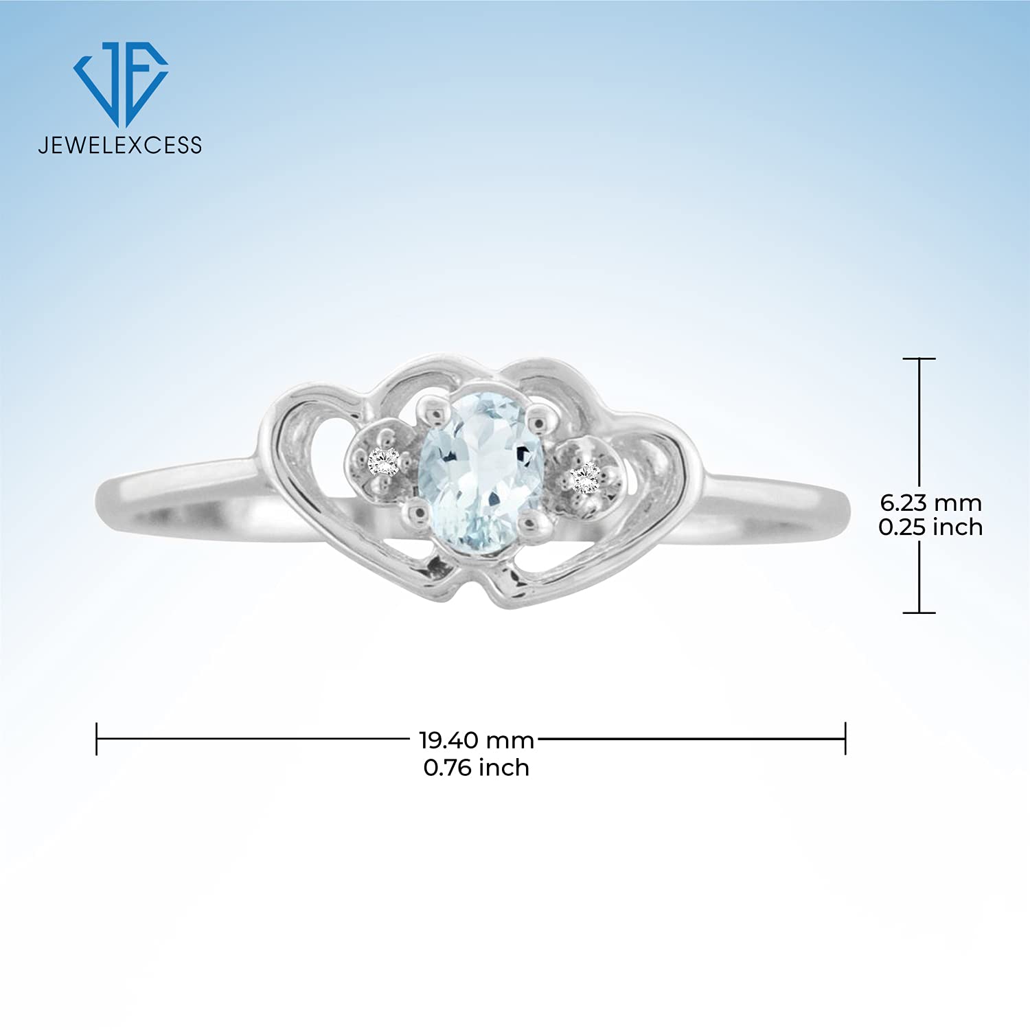0.14 Carat Aquamarine March Birthstone Sterling Silver Ring for Women - Hypoallergenic Gemstone Jewelry - Perfect for Birthdays, Anniversaries & Everyday Elegance