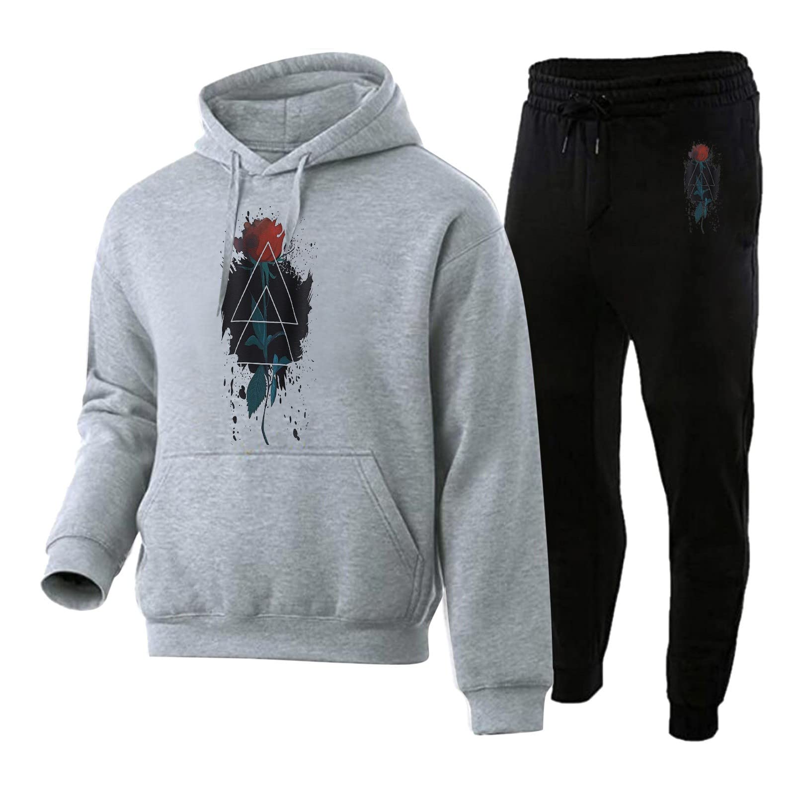 iTNHFP Men's Winter Tracksuit Set - Loose Fit Hoodie & Sweatpants for Workout, Streetwear & Casual Wear | Warm Fleece Jogging Suit for Gym, Running & Everyday Comfort