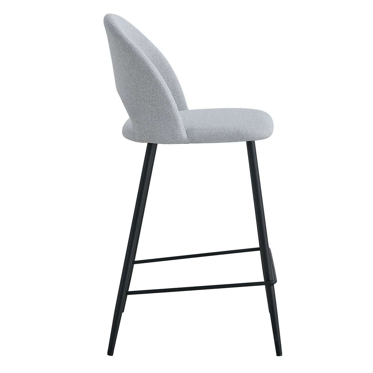 Asta Fabric Bar Stool Set of 2 - Modern Kitchen Counter Height Stools with Padded Seat & Metal Legs - Perfect for Breakfast Nook, Kitchen Island & Home Bar Decor