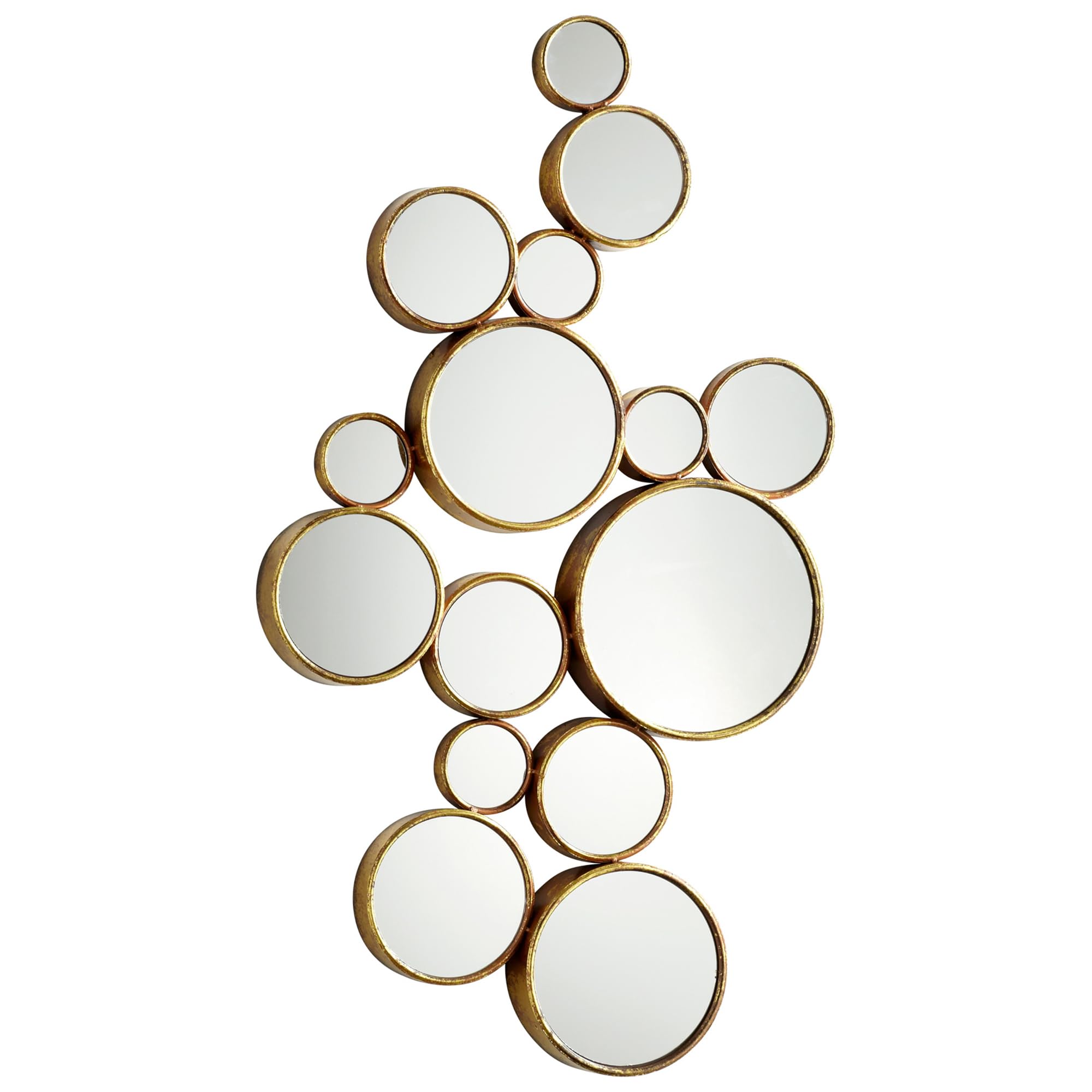 Cyan Design 05825 Gold Bubbles Mirror - Elegant Round Wall Mirror for Living Room, Bedroom, or Bathroom Decor