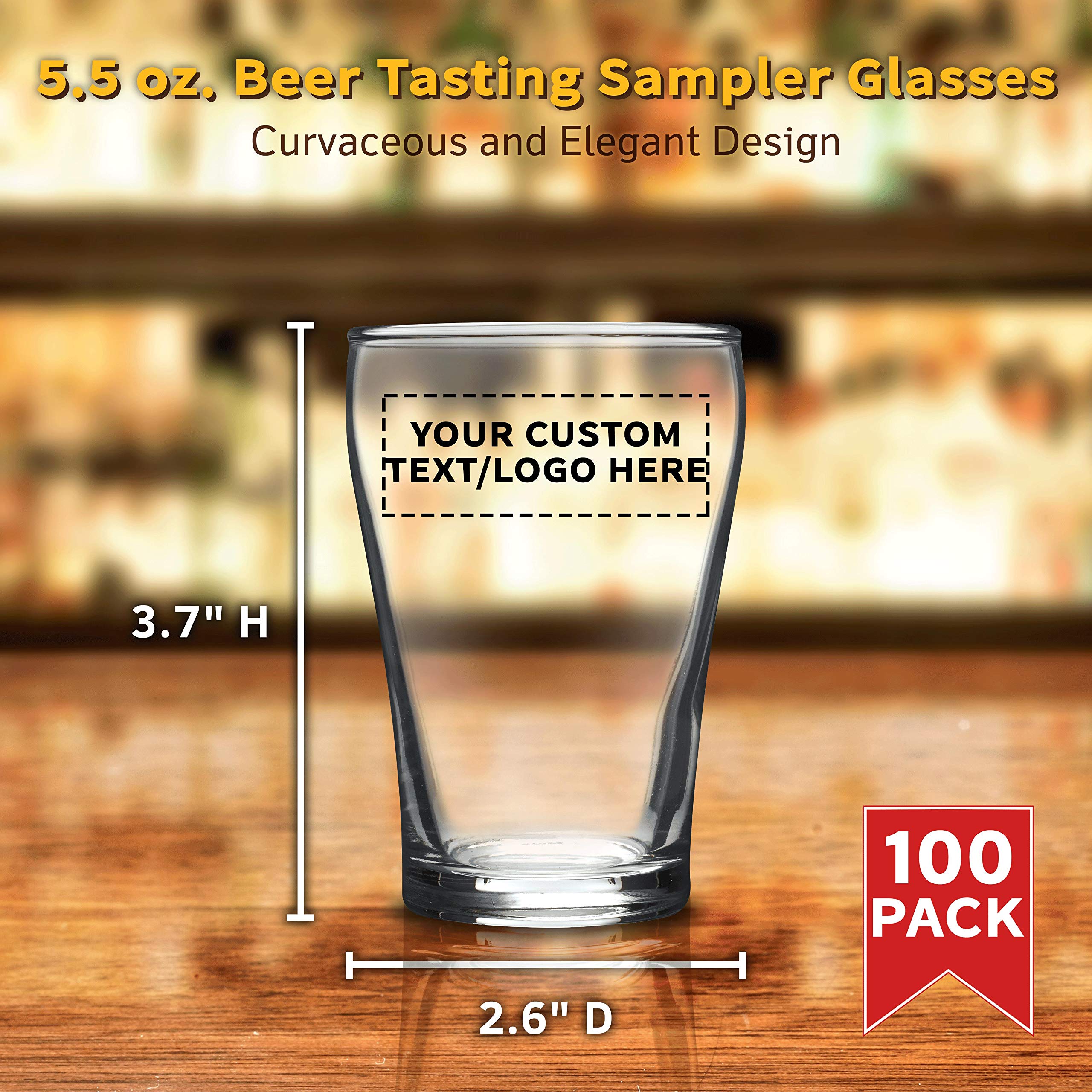100-Pack Personalized 5.5 oz Custom Shot Glasses - Bulk Clear Glassware for Wedding Favors, Bachelorette Parties, Birthday Celebrations & Corporate Events - Perfect Bar Accessories & Party Supplies