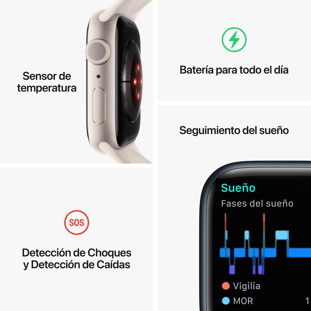 Apple Watch Series 8 (GPS) 41mm Midnight Aluminum Case with Midnight Sport Band - Perfect for Fitness Tracking, Workouts & Everyday Wear