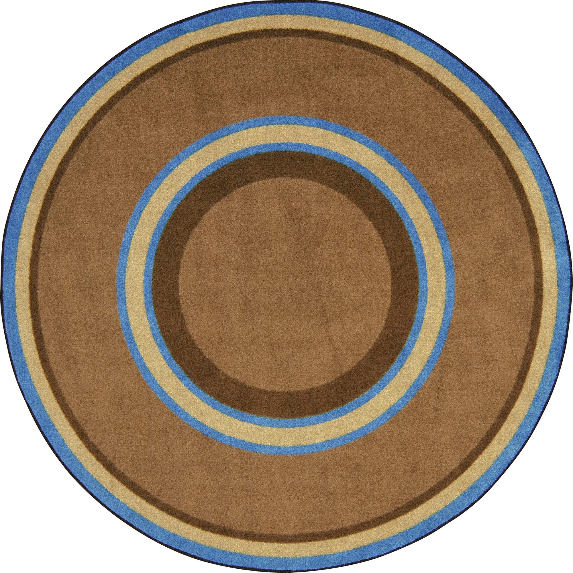 Joy Carpets Kid Essentials Ripples Multi-Color Round Area Rug 5'4