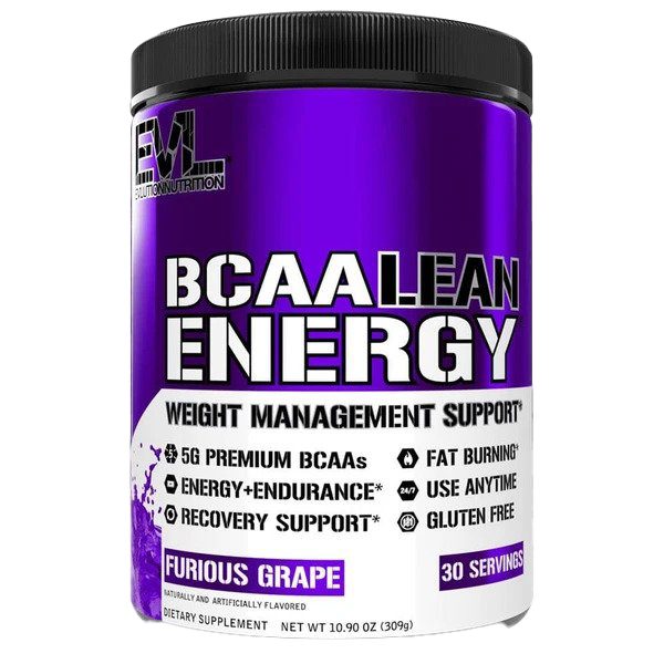 EVLution Nutrition BCAA Lean Energy Powder 309g - Muscle Recovery & Fat Burner for Workout, Gym & Fitness Enthusiasts