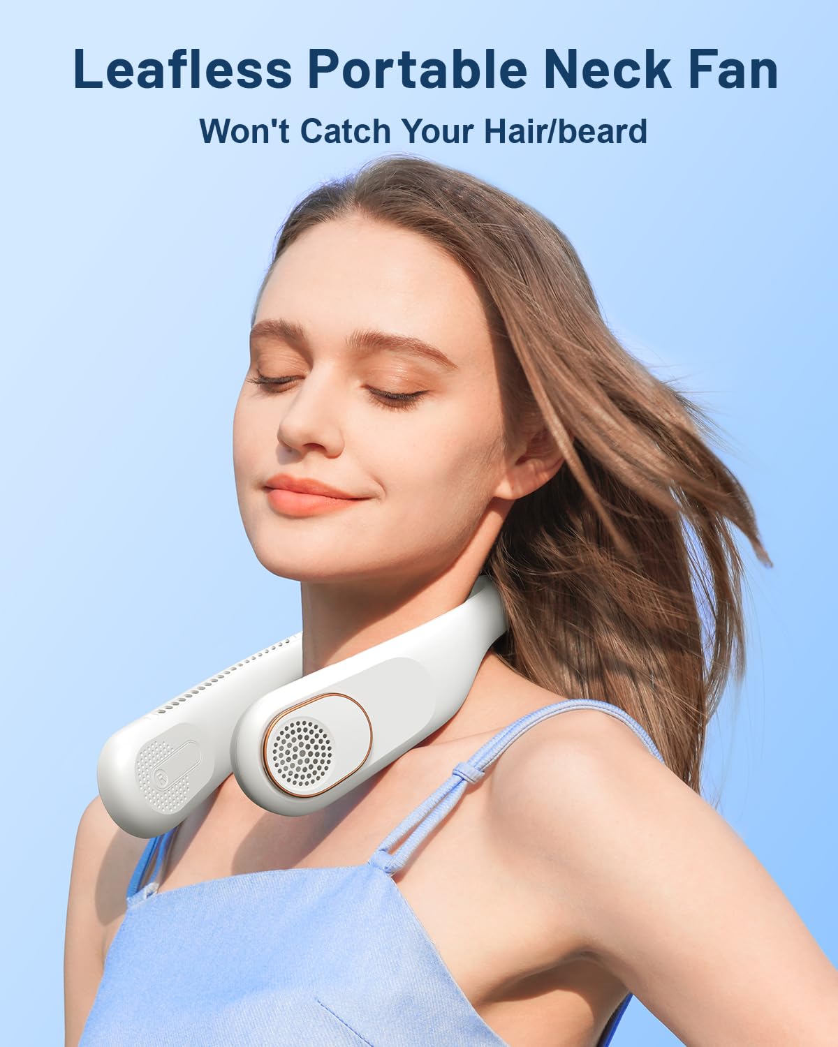 SWEETFULL 360° Bladeless Neck Fan - Portable USB Rechargeable Personal Cooling Fan with 4000mAh Battery | Hands-Free Wearable Fan for Outdoor, Office, Travel, Gym | Perfect Gift for Men, Women, Mom and Dad