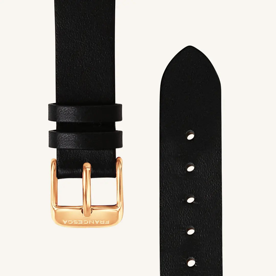 Premium Black Leather Watch Band for Men & Women - Durable & Stylish Replacement Strap - Perfect for Apple Watch, Samsung, Fitbit & More - Ideal for Work, Gym & Everyday Wear