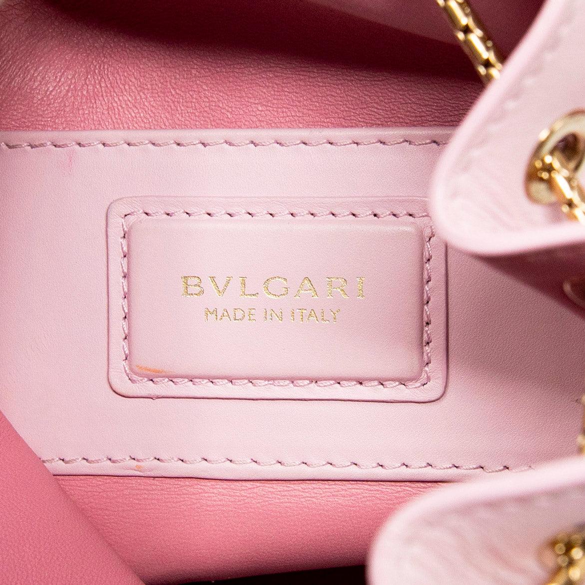 Bvlgari Serpenti Forever Pink Leather Bucket Bag for Women - Luxury Designer Handbag for Evening Parties & Special Occasions