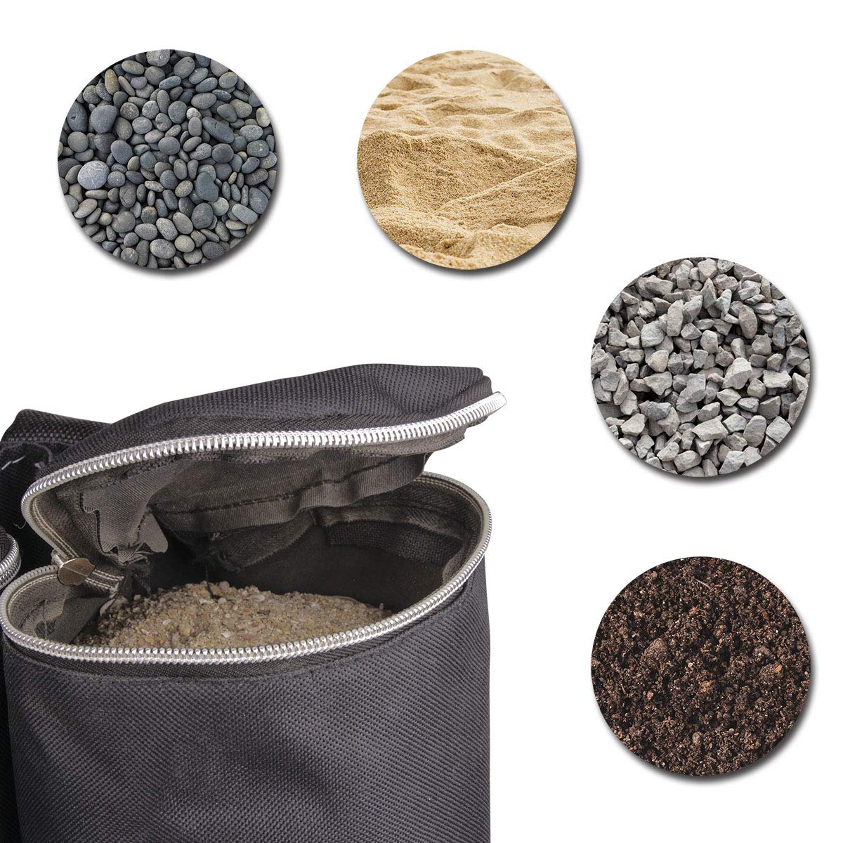 Goutime 4-Pack Heavy Duty Canopy Weights (160lbs) - Sand Bags for Outdoor Pop Up Tents, Gazebos & Sun Shelters - Perfect for Beach, Camping, Backyard Parties & Events - Black