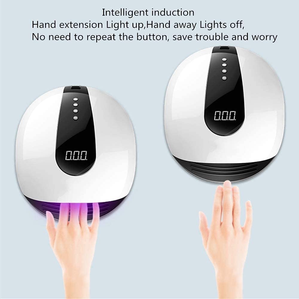 72W UV LED Nail Lamp for Gel Polish - Professional Nail Dryer with 4 Timer Settings, Curing Light for Gel Nails & Toes - Pink Nail Art Accessories (Perfect for Home Manicures, Salon Use & DIY Nail Designs)