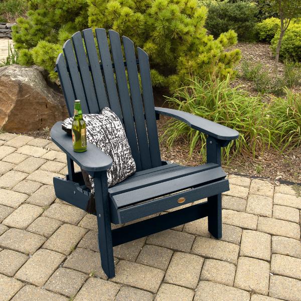 King Hamilton Folding & Reclining Adirondack Outdoor Chair - Patio, Lawn, Garden & Poolside Relaxation - Weather-Resistant Comfort for Backyard, Deck & Camping