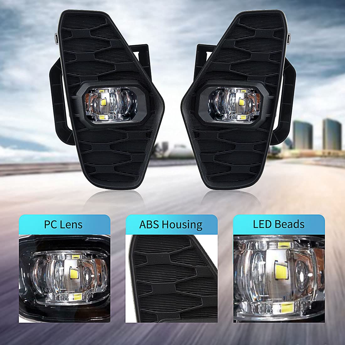 Nissan Navara 2021-2022 LED Fog Lights with DRL & Turn Signal - Replacement Fog Lamps for Navara Nueva D23 Pro-4X Facelift NP300 - Upgrade for Better Visibility in Rain & Fog Driving Conditions