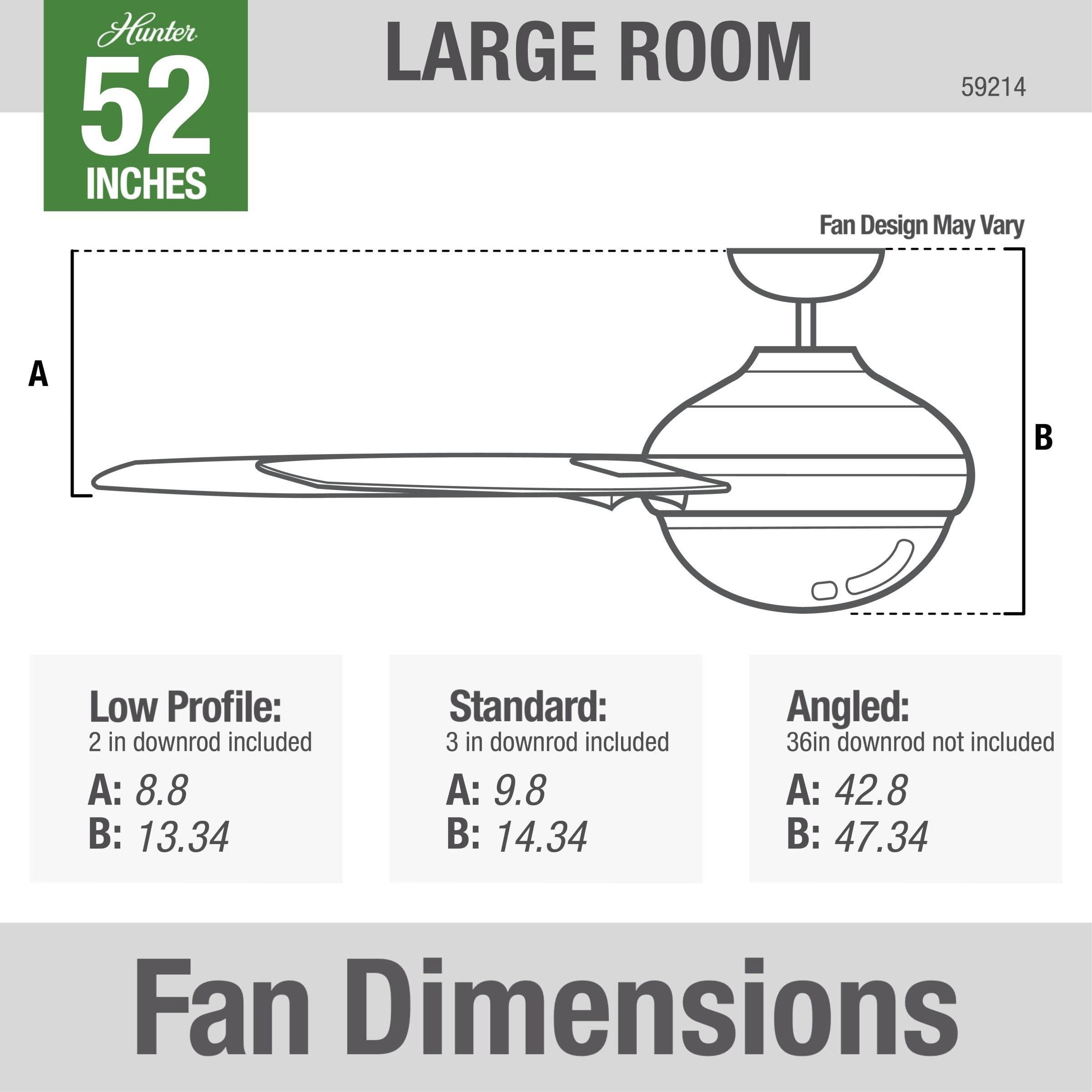 Hunter Fan Company 52 Inch Ocala Noble Bronze Indoor/Outdoor Ceiling Fan with LED Light Kit and Pull Chain - Perfect for Patio, Porch, Living Room, and Bedroom Cooling