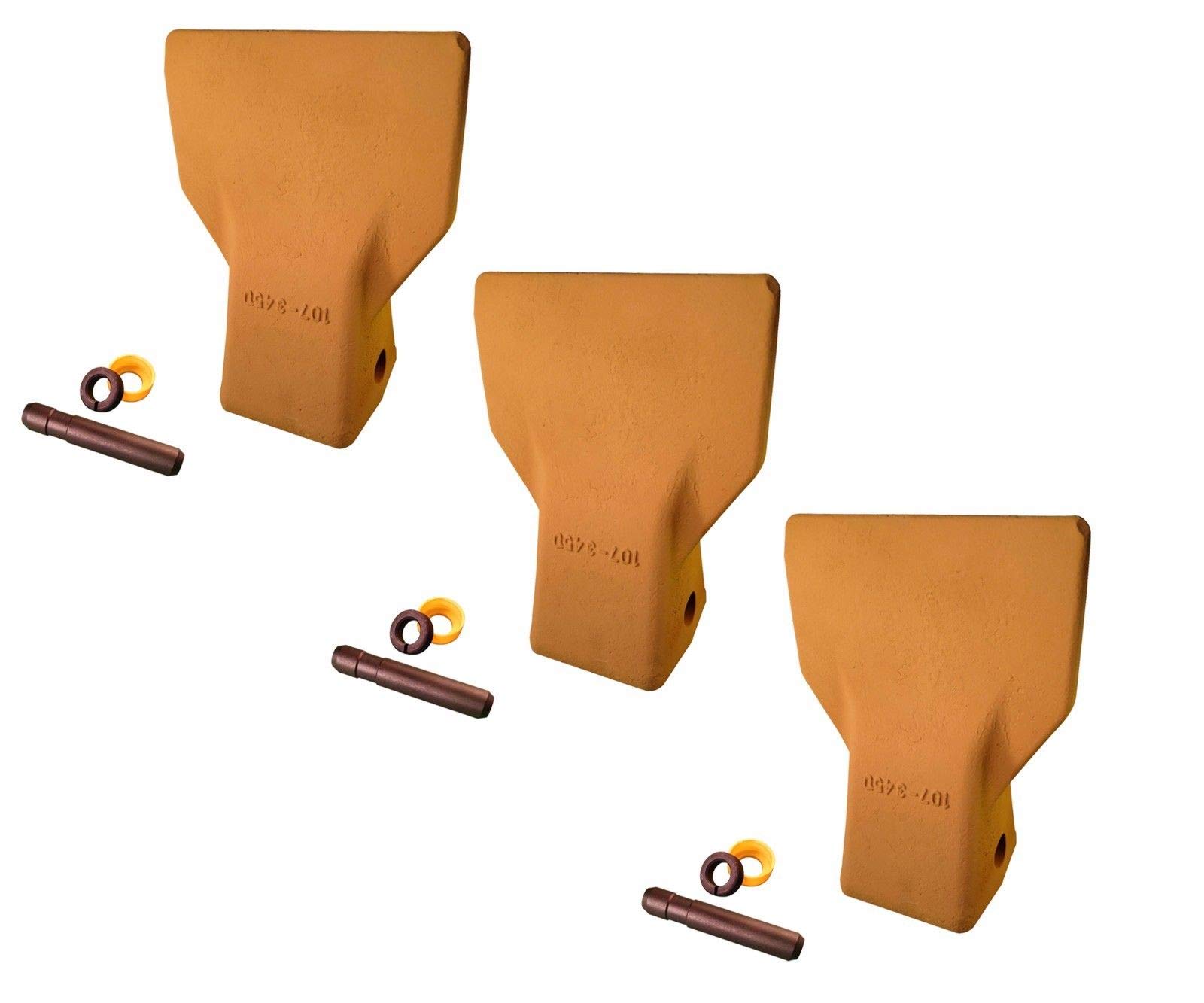 Caterpillar J460 Style Bucket Flare Dirt Teeth & Pins - 107-3450, T107-3450 | Heavy-Duty Excavator Replacement Parts for Construction & Landscaping