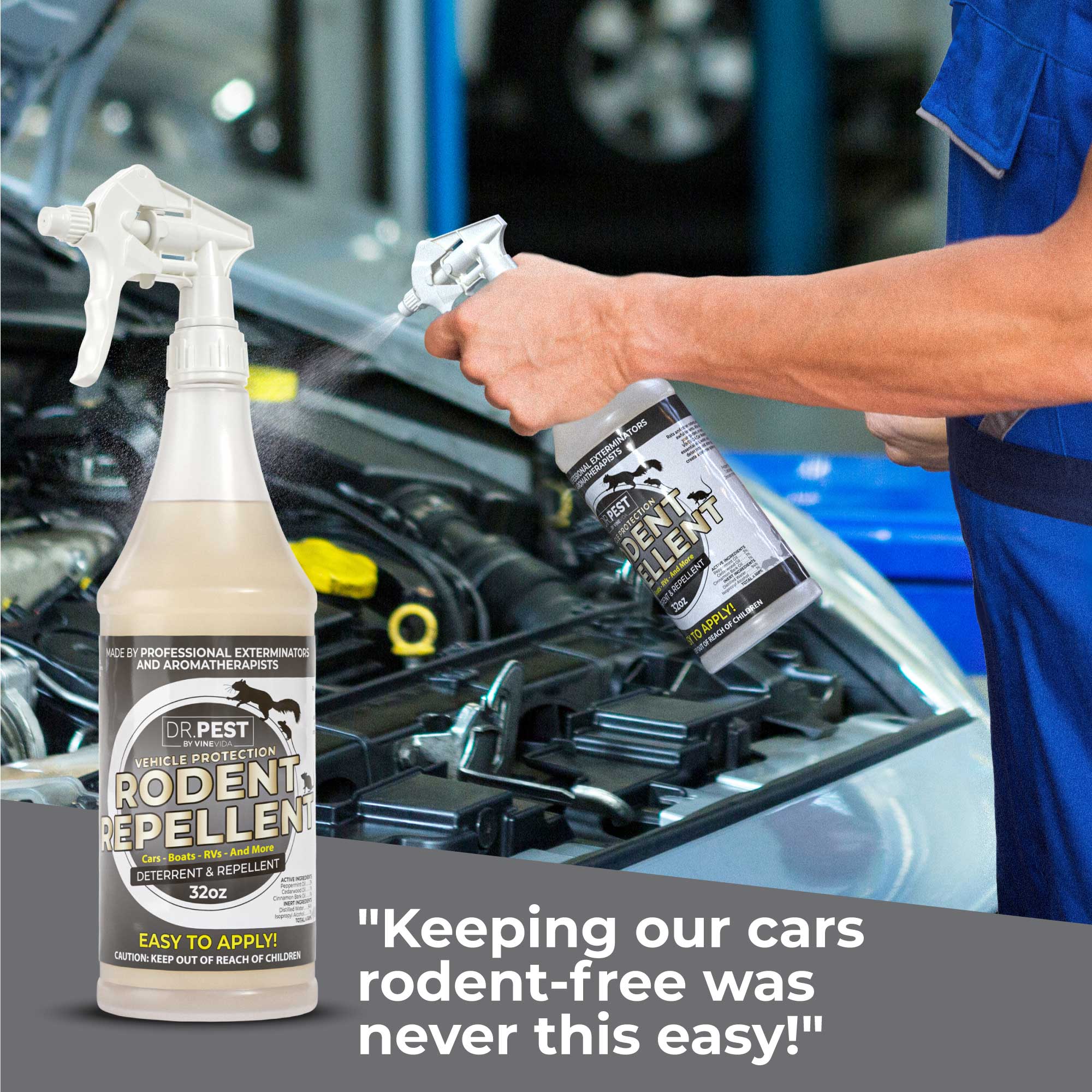 Natural Rodent Repellent for Cars - Vehicle Protection Against Mice & Rats | Keep Your Car Safe from Rodent Damage