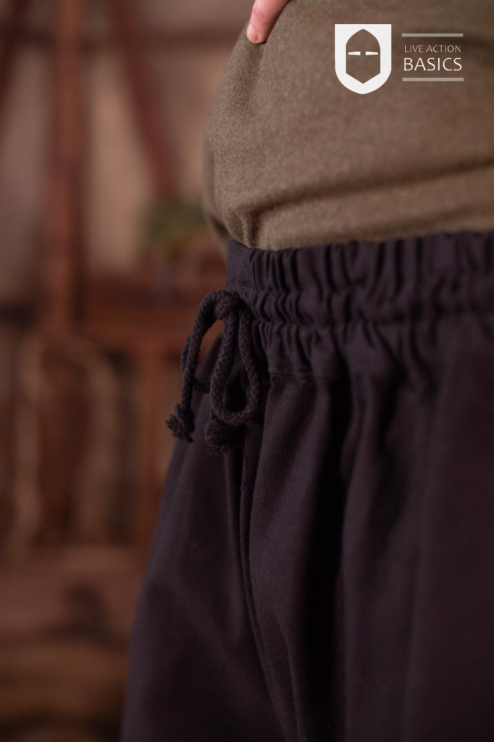 Viking Trousers for Men - Black Medieval Norse Pants - Perfect for LARP, Cosplay, and Historical Reenactment