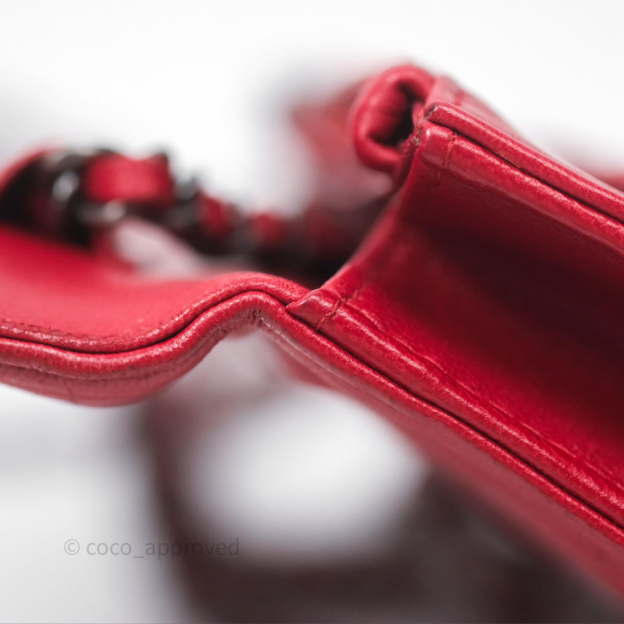 Chanel Boy Wallet on Chain WOC Red Lambskin Ruthenium Hardware - Luxury Crossbody Bag for Women, Perfect for Parties, Date Nights & Evening Events