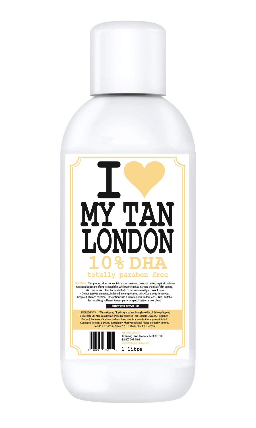 I Love My Tan London Spray Tan Solution - 1 Litre Medium 10% DHA (Juicy Fruit Scent) for Natural-Looking Sunless Tanning at Home or Salon