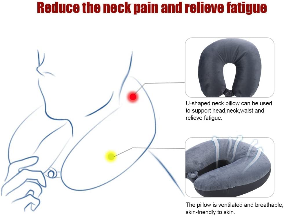 SILLYME Travel Neck Pillow - Soft & Comfortable Airplane, Train, Car Support Cushion for Sleeping (Grey) - Perfect for Long Flights, Road Trips & Office Naps