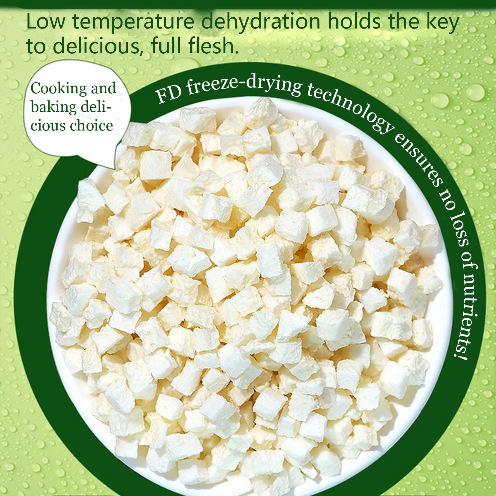 Freeze-Dried Diced Snow Pear 4.23oz | Natural Crushed Fruit for Tea, Smoothies & Baking | Healthy Snack & Dessert Ingredient | Perfect for Fruit Tea, Milk Tea & Yogurt Topping