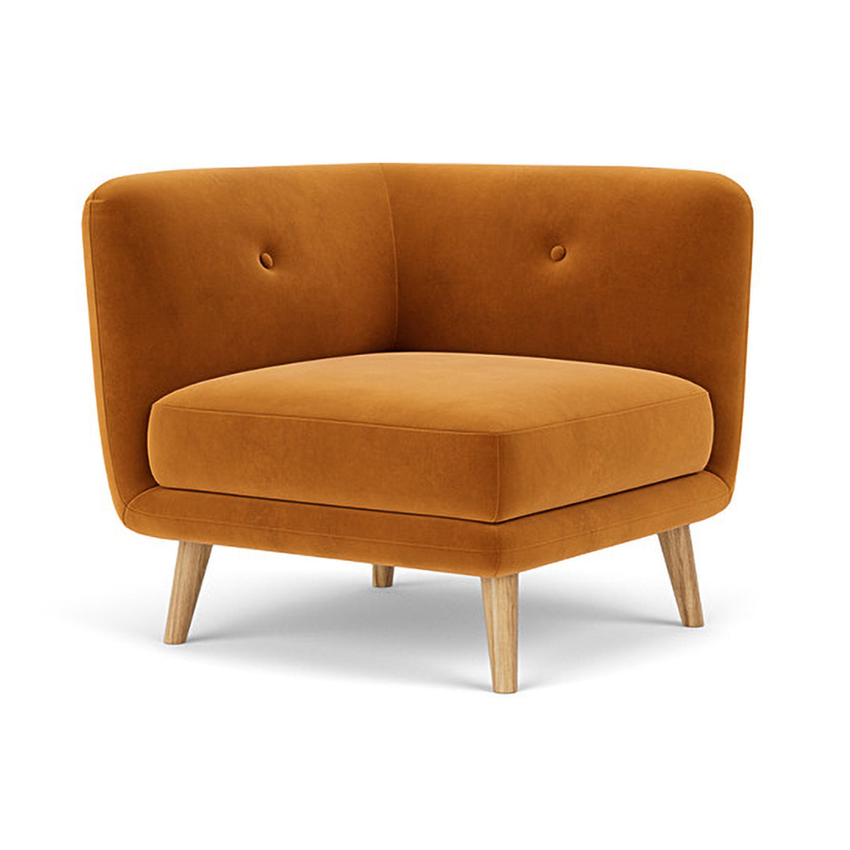 Alfred Fabric Right 1 Seater Modular Sofa - Modern Comfortable Single Chair for Living Room, Bedroom & Small Spaces
