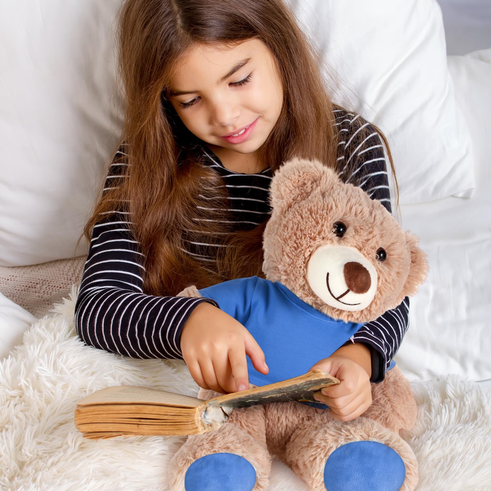 Bear Tee Shirt for 14-18 Inch Stuffed Animals - Soft Cotton Doll Clothes for Teddy Bears & Plush Toys (Blue) - Perfect for Photo Shoots, Gifts & Teddy Bear Accessories