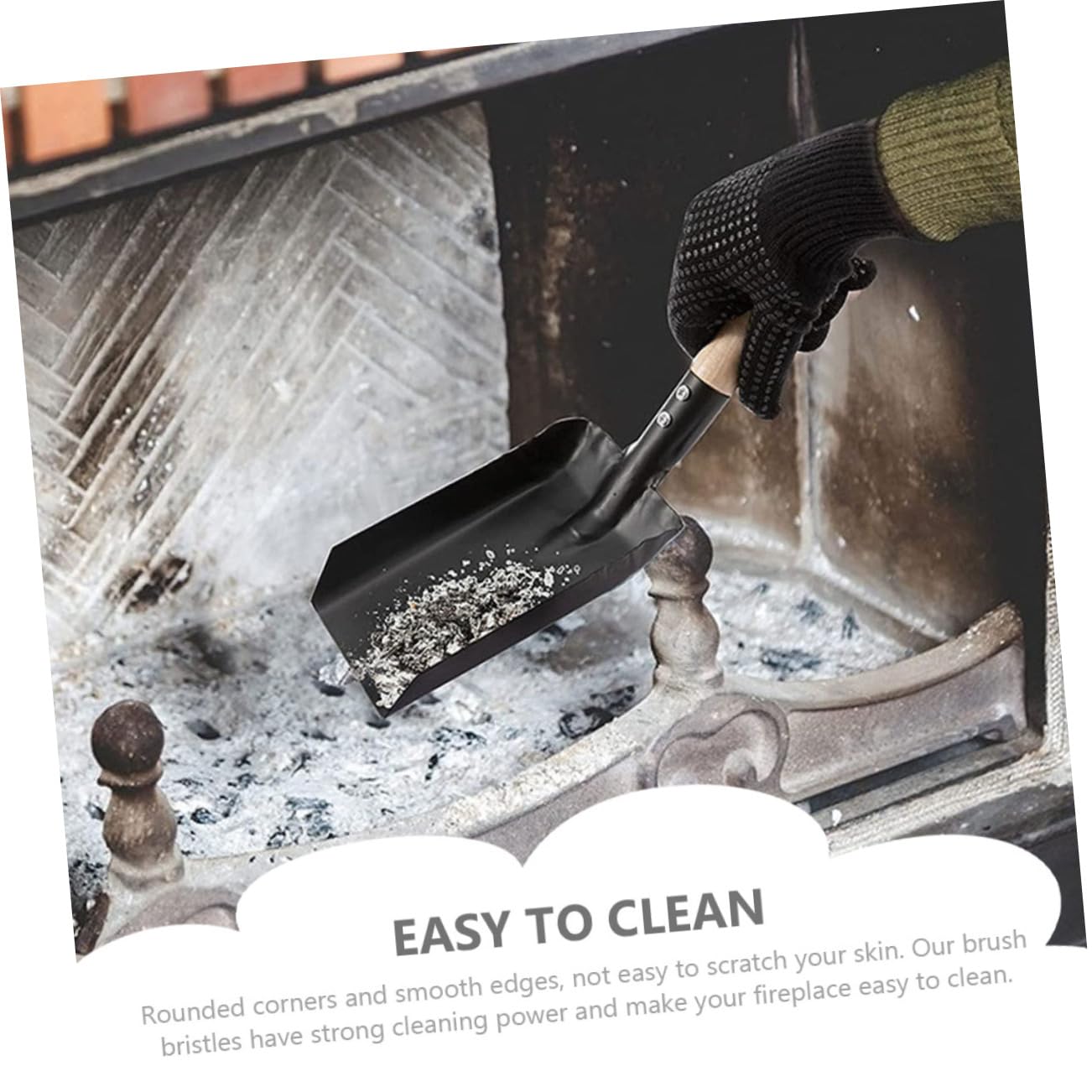 Homoyoyo Fireplace Accessory Kit - 5-Piece Set with Cleaning Broom, Ash Shovel, Duster, Heat-Resistant Gloves & Storage Bag | Essential Tools for Wood Stove, Fire Pit & Hearth Maintenance | Perfect for Indoor/Outdoor Fireplace Cleaning & Ash Removal