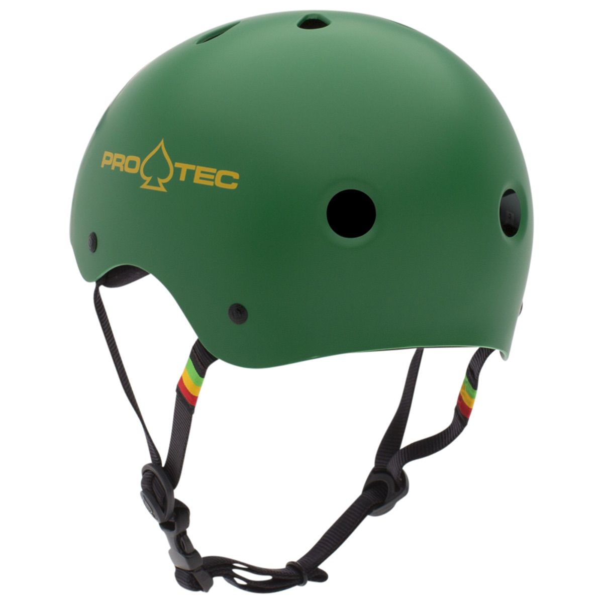 Protec Classic Skate Helmet - Matte Rasta Green - Certified Protective Gear for Skateboarding, BMX & Scooter Riding - Perfect for Park, Street & Vert Skating