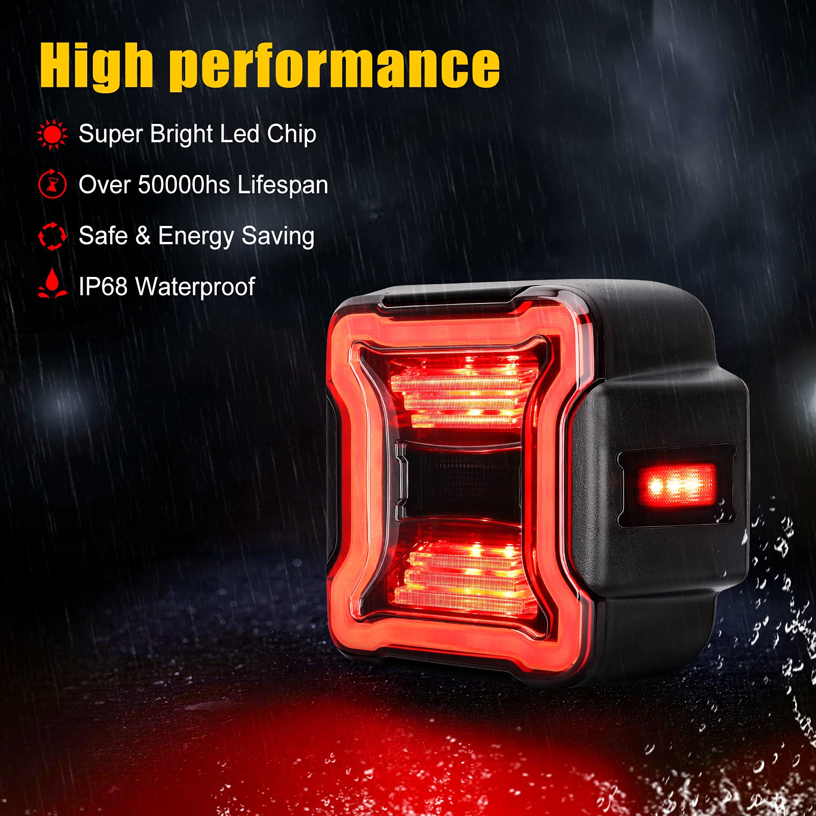 SUPAREE LED Tail Lights for Jeep Wrangler JL 2018-2024 - Bright Reverse Lights, Turn Signals & Running Lights with Side Marker - Perfect for Off-Roading & Night Driving