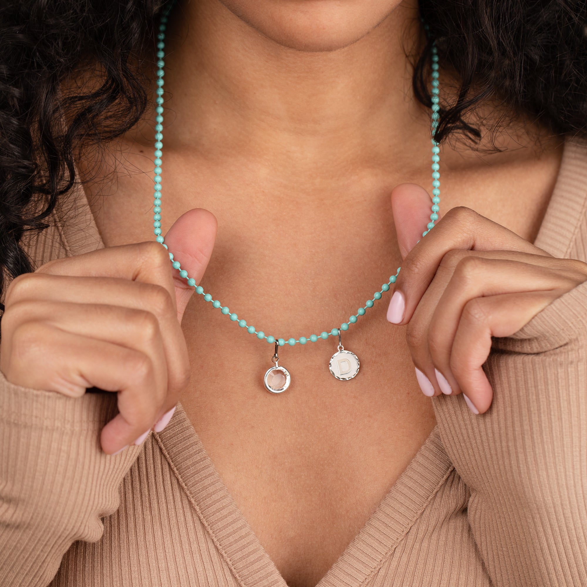 Turquoise Ball Chain Necklace for Women - Dainty Beaded Jewelry for Everyday Wear, Layering & Boho Style Outfits