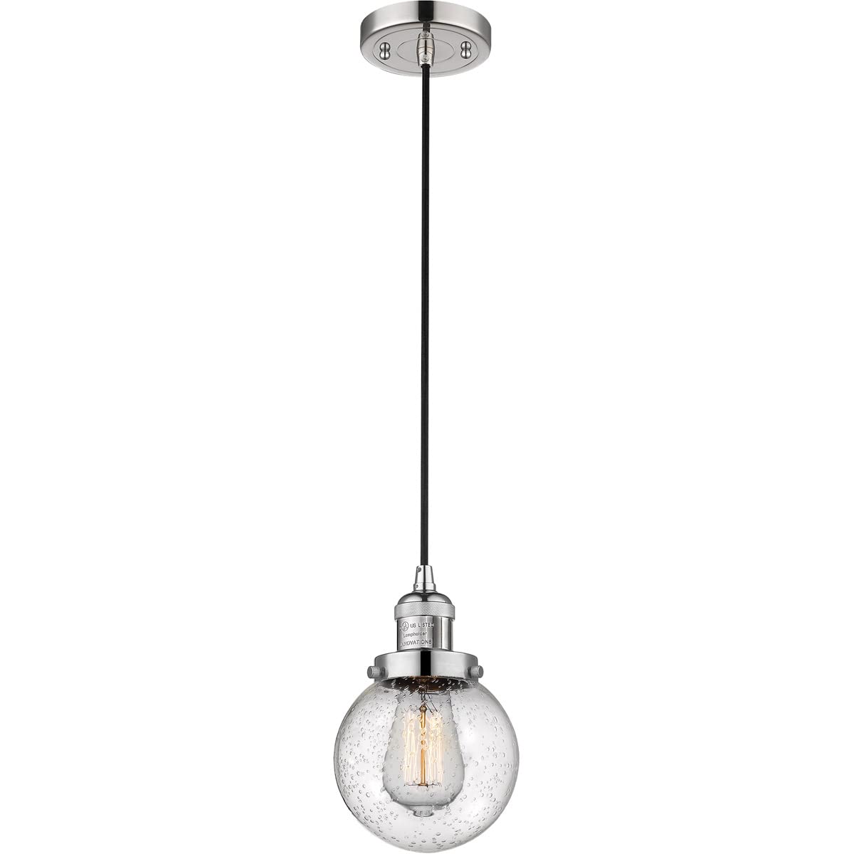 Innovations INNO201C-PN-G204-6-LED Mini Pendant Light - 6W Polished Nickel Finish LED Chandelier for Kitchen Island, Dining Room & Bedroom Lighting