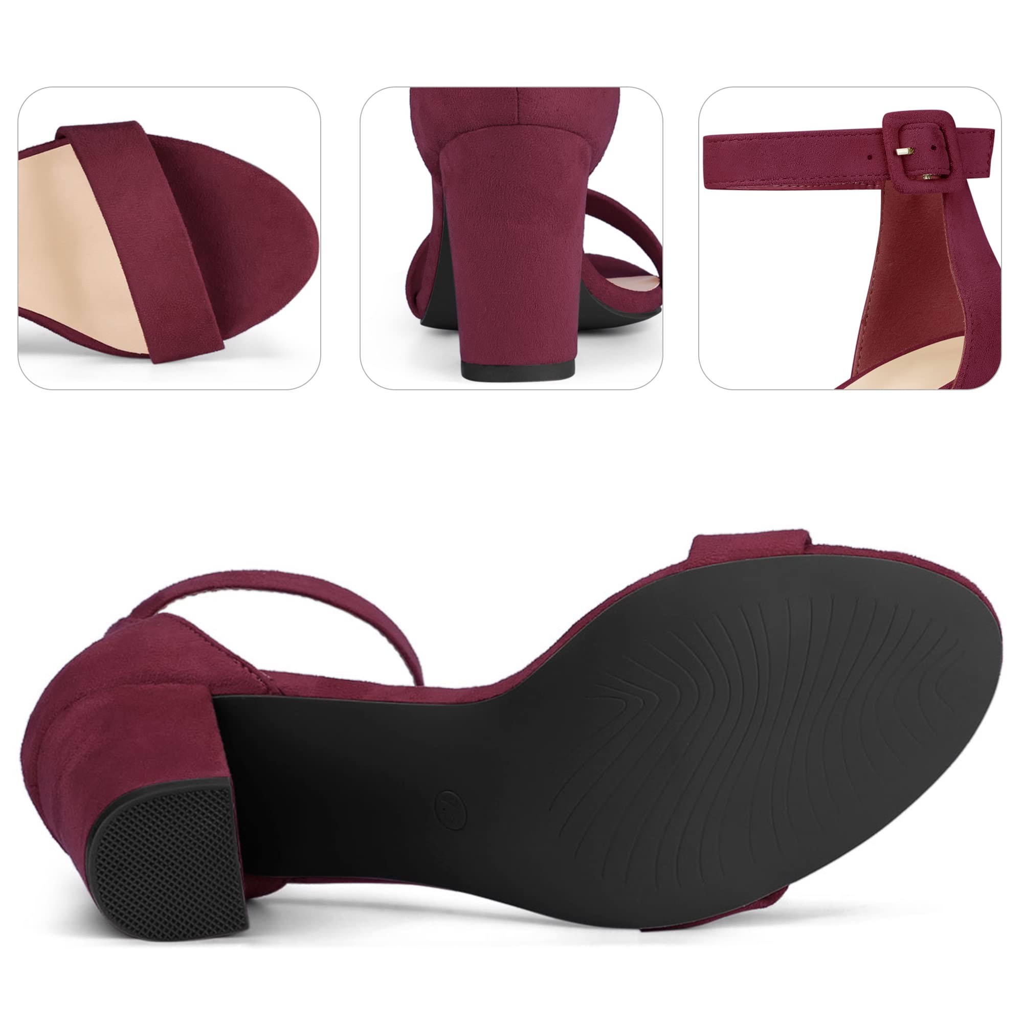 Perphy Women's Chunky High Heel Sandals with Ankle Strap - Open Toe Summer Dress Shoes for Weddings, Parties & Date Nights