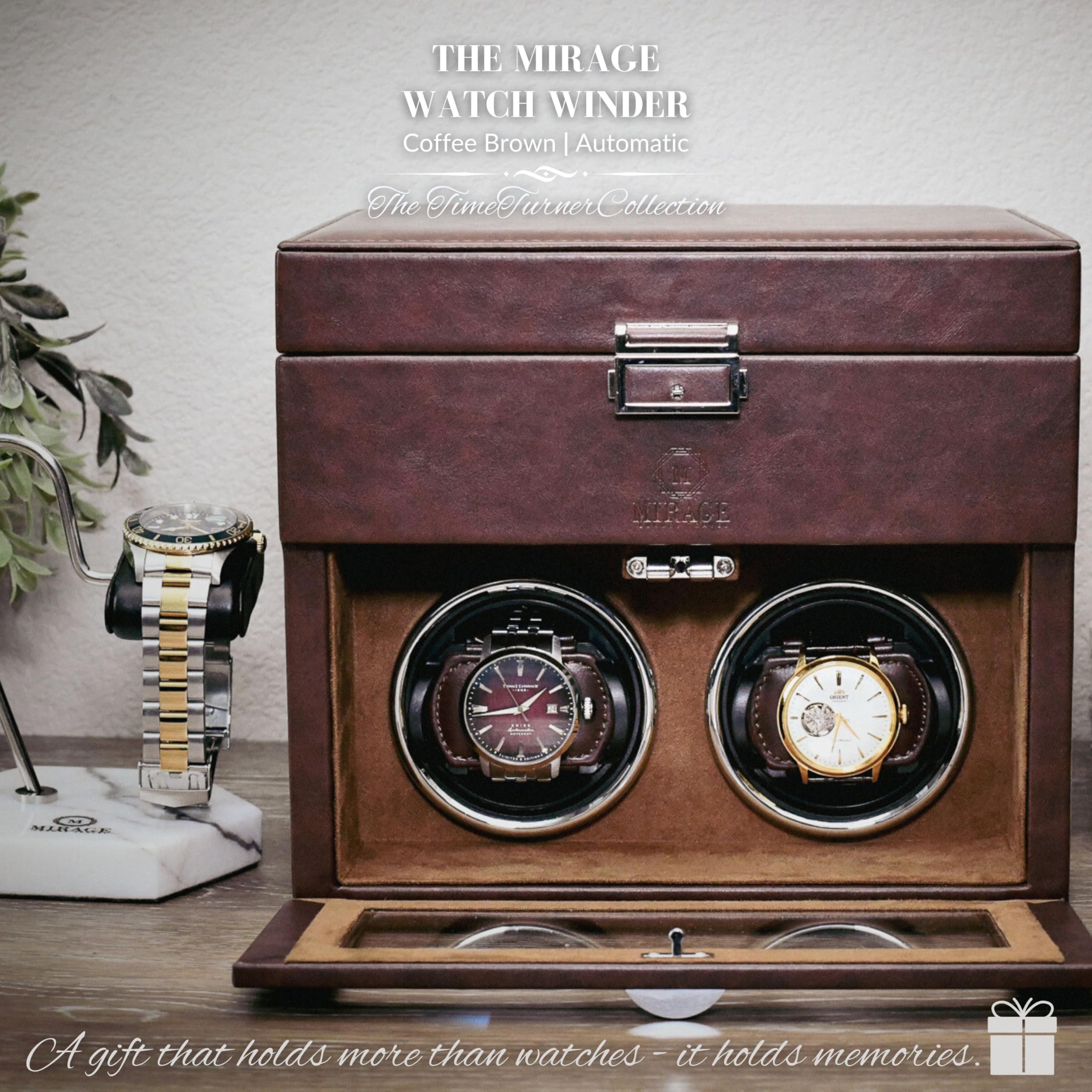 Premium 8-Slot Automatic Watch Winder Box - Luxury Travel Case for Rolex, Omega & Mechanical Watches | Perfect for Watch Collectors, Business Travel & Home Display