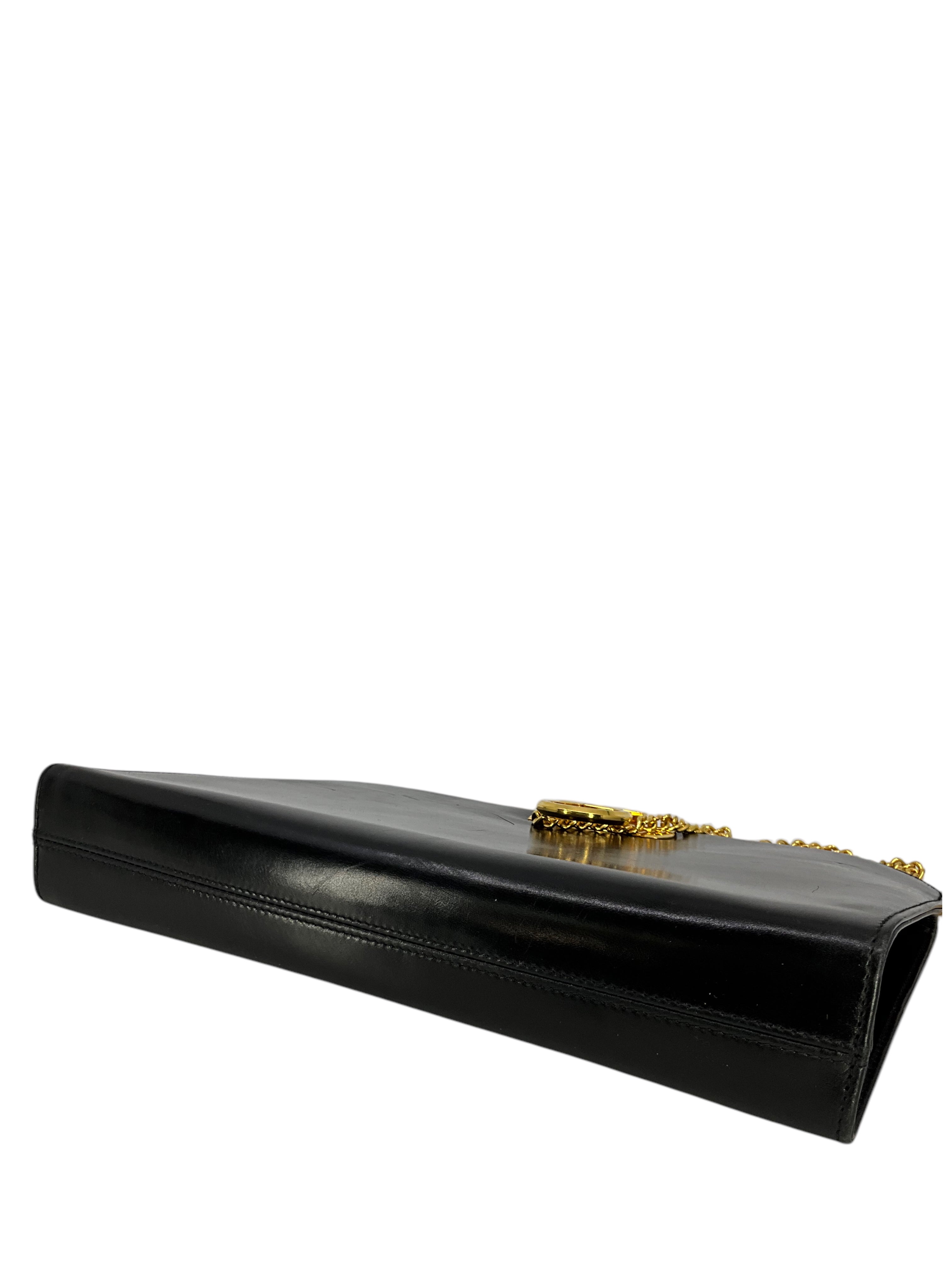 Salvatore Ferragamo Genuine Leather Gancini Chain Link Shoulder Bag for Women - Luxury Designer Handbag for Work, Travel & Evening Events