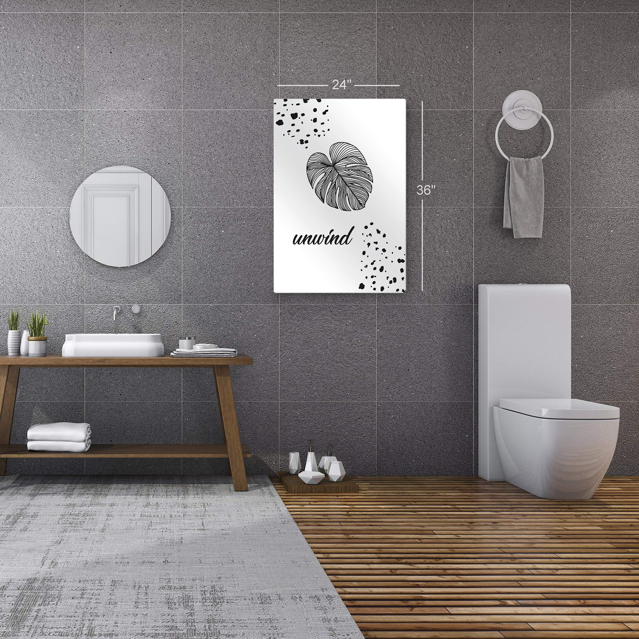 Smile Art Metal Print Bathroom Sign - Black & White Wall Decor for Home & Bathroom