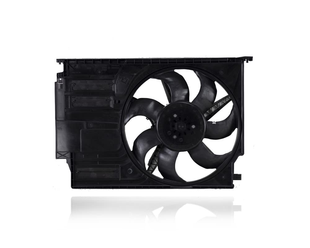 Dual Radiator and Condenser Fan Assembly with Brushless Motor - Compatible with 2016-2019 BMW X1, 2018-2019 X2 28i, 2016 Mini Cooper Base/S, 2015-2019 John Cooper Works 2.0 - Direct Replacement Part #17427617611 | Perfect for Engine Cooling & AC Performance in Hot Climates