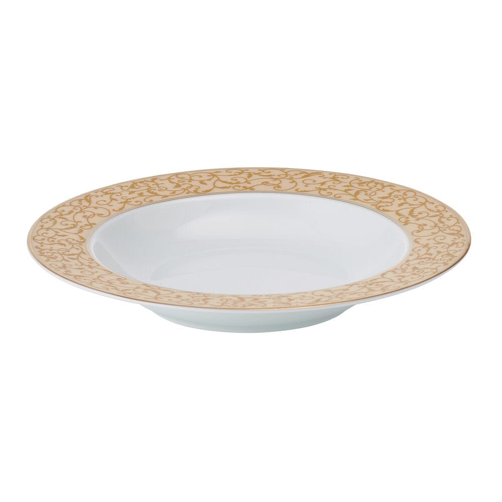 Luxury 40-Piece Gold Dinnerware Set for 8 - Elegant Parchment Color Fine China for Formal Dining, Wedding Registry & Special Occasions