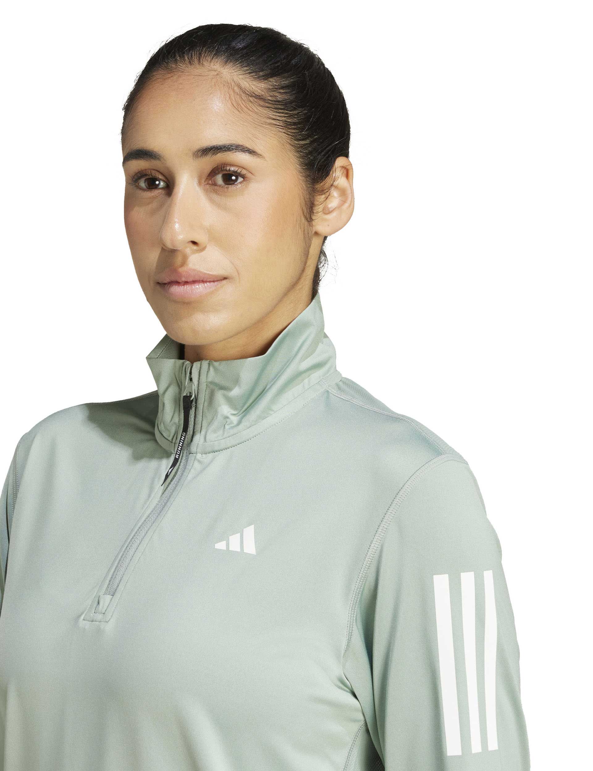 Own the Run Half Zip Jacket - Silver Green | Lightweight Running Jacket for Women & Men | Perfect for Jogging, Hiking & Outdoor Activities