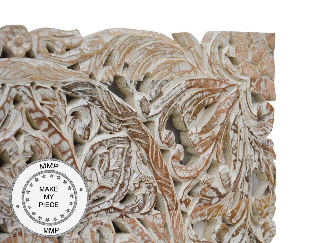 81x122cm Dynasty Oriental Furniture Decorative Panel in Saffron Whitewash - Perfect for Asian-Inspired Home Decor & Wall Accents