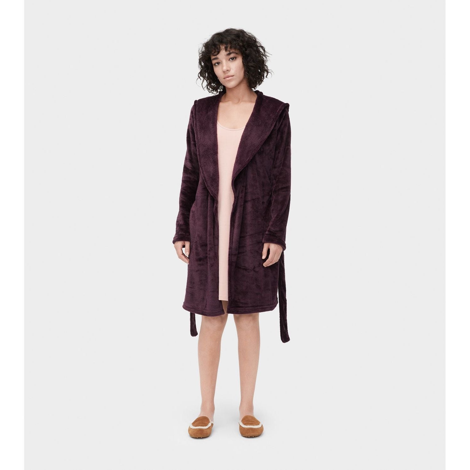 UGG Women's Miranda Fleece Robe in Port - Soft Plush Fleece Bathrobe for Women, Cozy Loungewear for Relaxing at Home, Spa Days & Winter Comfort