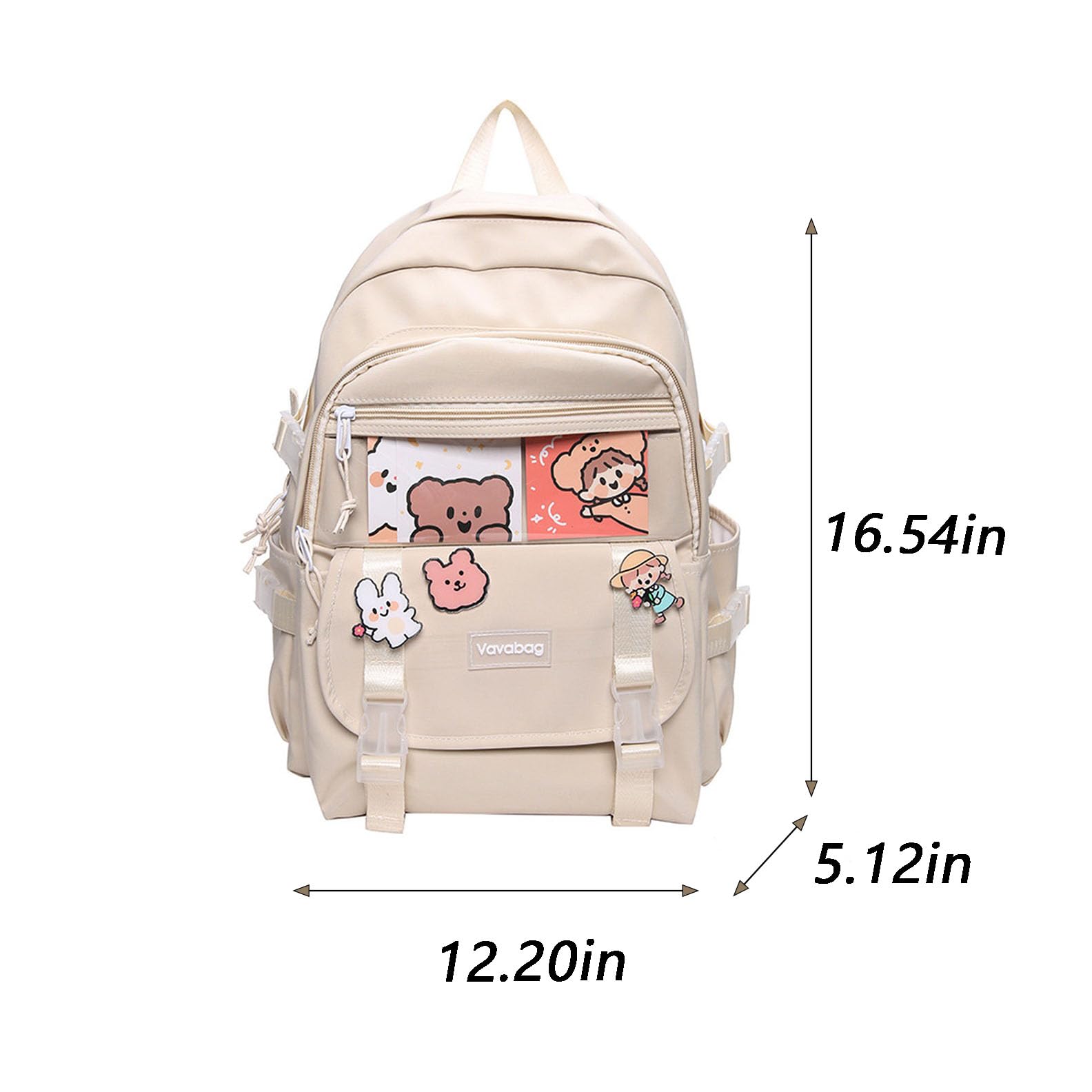 Kawaii Cute Backpack for School with Accessories - Blue Aesthetic School Supplies for Girls & Teens
