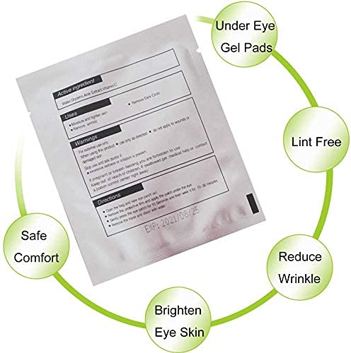 Exeton Eyelash Gel Pads - 50 Pairs Lint-Free Under Eye Patches for Eyelash Extensions, Salons & Individual Use (Silver Fox) | Gentle Eye Protection for Lash Application & Makeup Removal