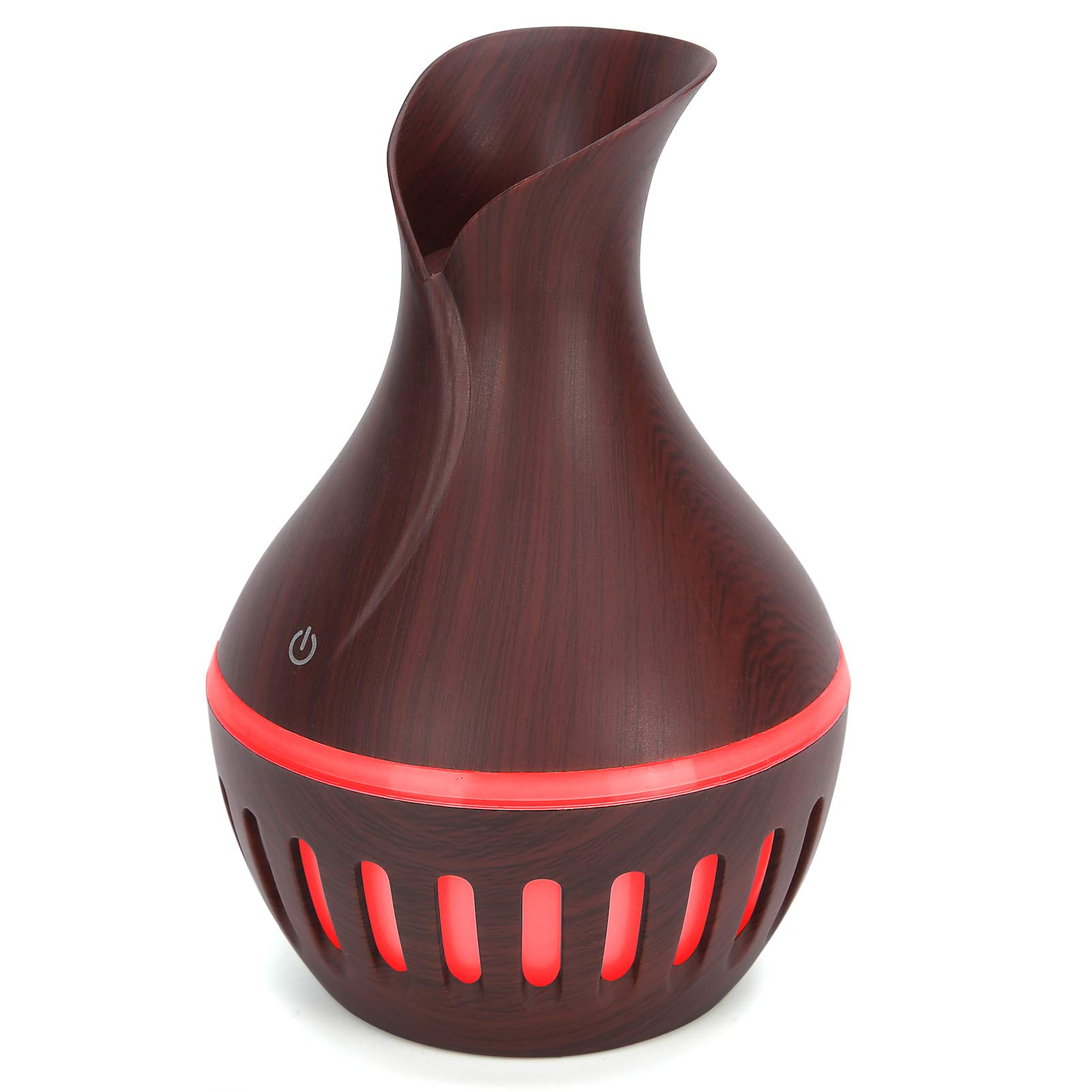 Wood Grain USB Air Humidifier - Compact Desktop Humidifier with Hollow Out Design for Home, Nursery & Large Rooms | Quiet Mist Maker for Better Sleep & Air Quality