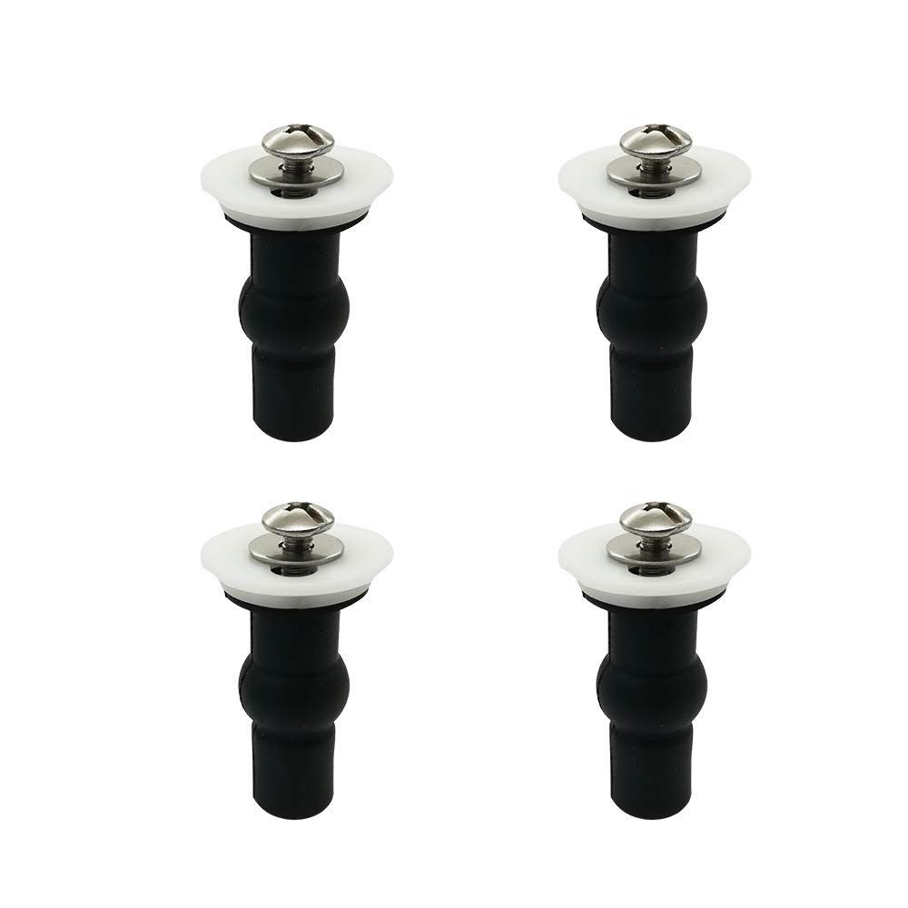 Universal Toilet Seat Screws 4 Pack - Durable Plastic & Rubber Expansion Bolts for Secure Toilet Lid Installation - Perfect for Bathroom, Home, and RV Use