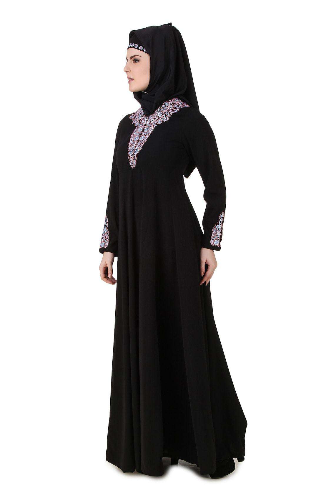 Elegant Aqeelah Black Nida Abaya - Modest Islamic Prayer Dress for Women - Perfect for Mosque, Eid & Special Occasions