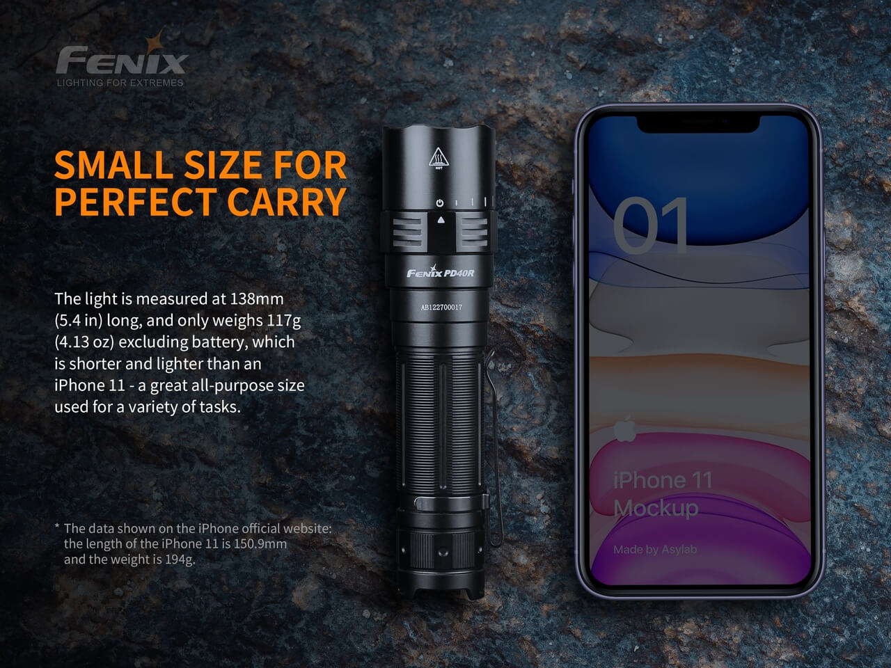 Fenix PD40R V2.0 Rechargeable LED Flashlight - 3000 Lumens, Waterproof Tactical Light for Camping, Hiking & Emergency Use